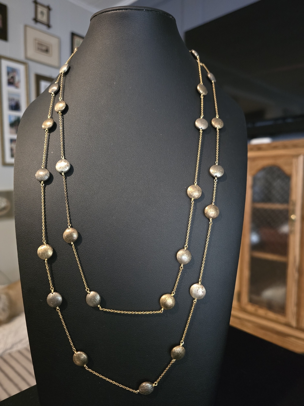 Sterling 925 Stamped Dual Toned Long Layered Necklace - Women Jewelry